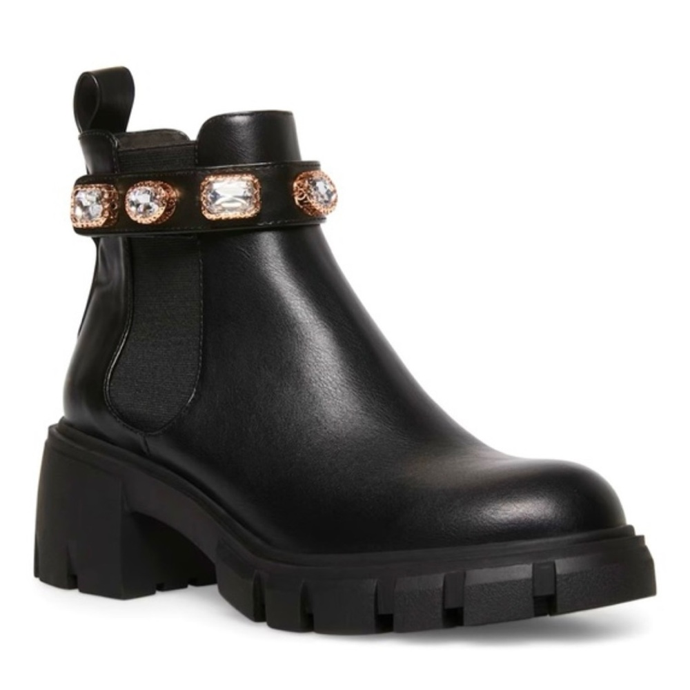 Black Ankle Boots with Embellishments